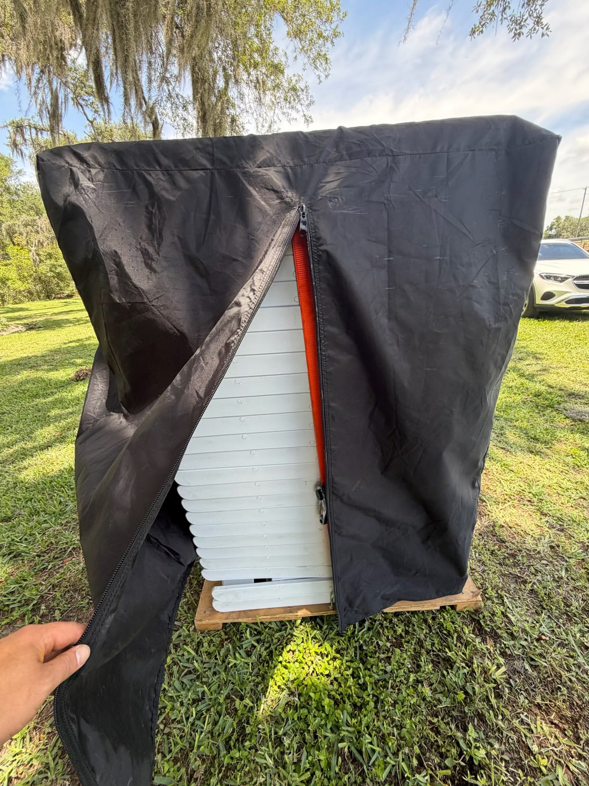 Folding Chair Storage Cover with Zipper for Stacked Event Chairs - BounceWave Inflatable Sales