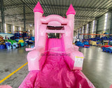 Glitter & Bows Commercial Bounce House with Slide Combo (Wet/Dry) - BounceWave Inflatable Sales