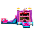 Glitter Unicorn PowerPlay Dual Lane Bounce House with Slide Combo