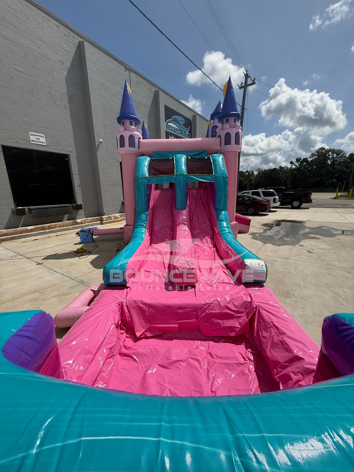 Grand Royal Castle Dual Lane Bounce House with Slide (Wet/Dry) - BounceWave Inflatable Sales