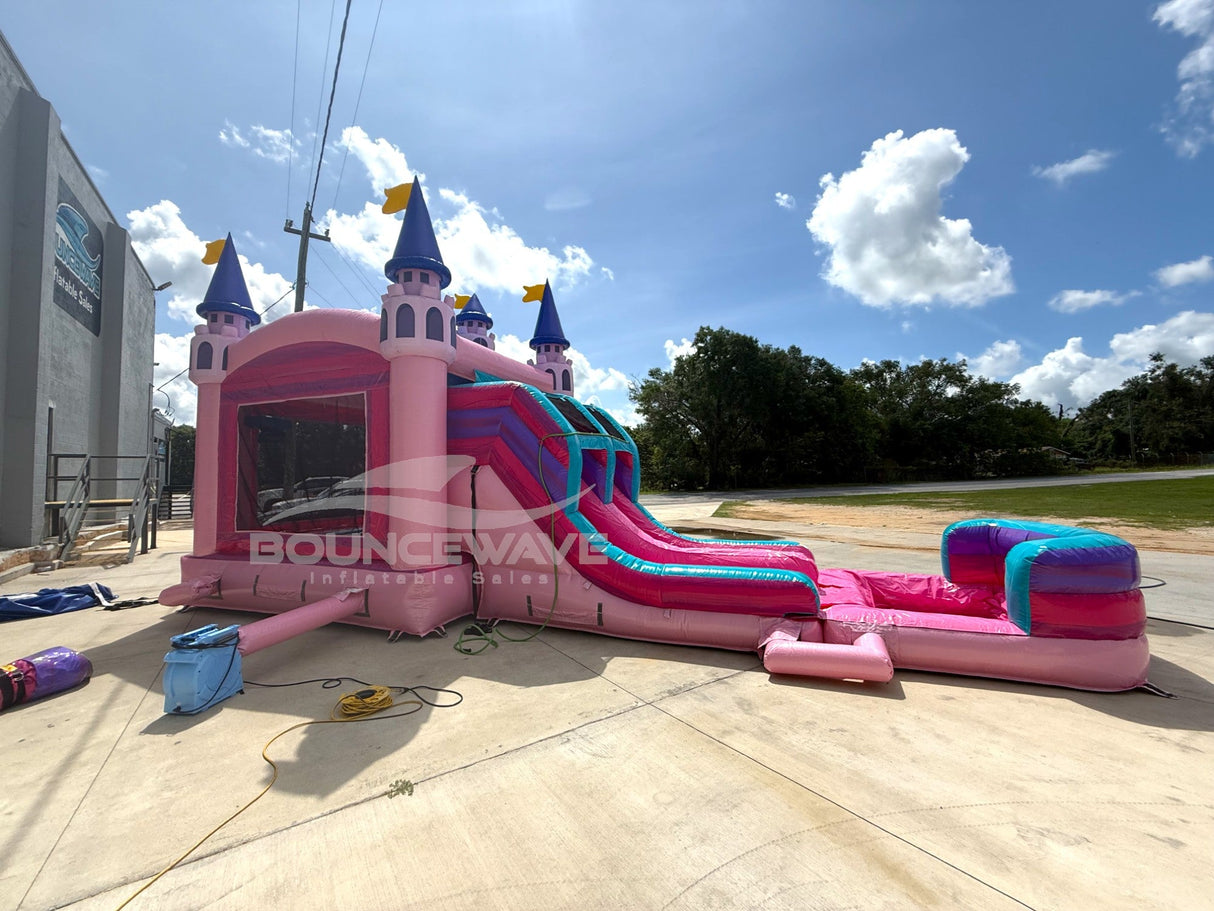 Grand Royal Castle Dual Lane Bounce House with Slide (Wet/Dry) - BounceWave Inflatable Sales