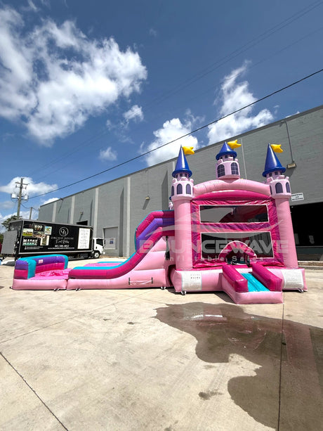 Grand Royal Castle Dual Lane Bounce House with Slide (Wet/Dry) - BounceWave Inflatable Sales