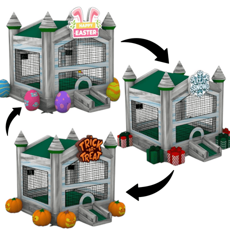 Holiday Hero Swappable Bounce House – Full Package - BounceWave Inflatable Sales