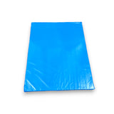 Impact Safety Mat for Inflatables featuring bright blue vinyl cover with reinforced edges on white background
