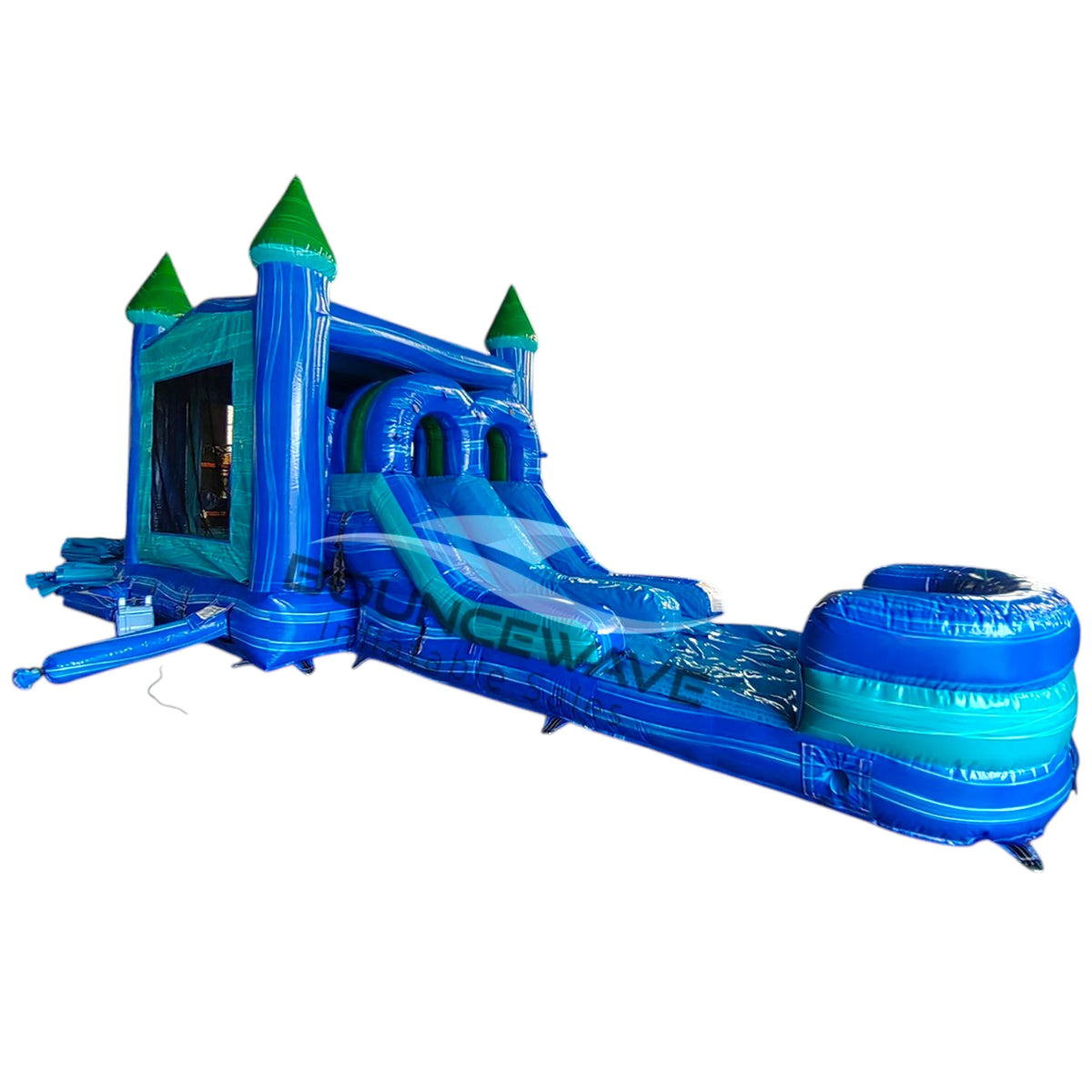 Island Drop PowerPlay Dual Lane Bounce House with Slide Combo