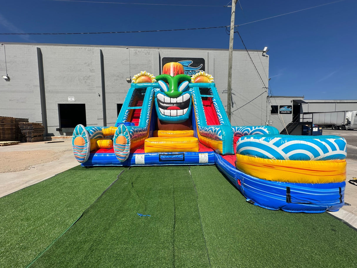 Kona Falls Lagoon Commercial Inflatable Water Slide - BounceWave Inflatable Sales