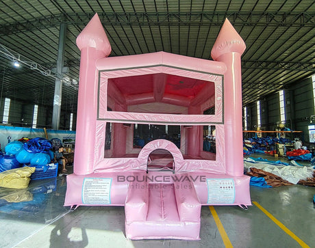Pink Glitter Castle Bounce House - Panel Ready - BounceWave Inflatable Sales