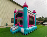 Pink & Teal Marble Palace Commercial Bounce House - BounceWave Inflatable Sales