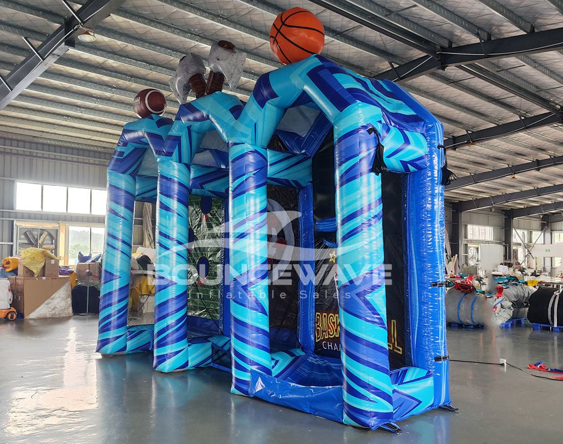 Powerline 3 - in - 1 Commercial Interactive Inflatable Sports Game - BounceWave Inflatable Sales