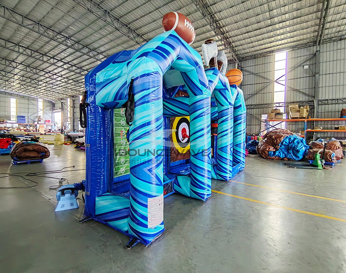 Powerline 3 - in - 1 Commercial Interactive Inflatable Sports Game - BounceWave Inflatable Sales