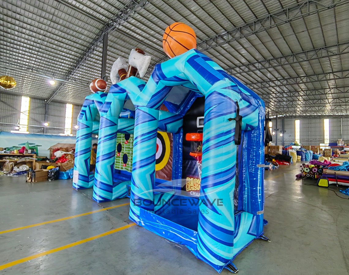 Powerline 3 - in - 1 Commercial Interactive Inflatable Sports Game - BounceWave Inflatable Sales