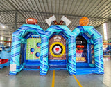 Powerline 3 - in - 1 Commercial Interactive Inflatable Sports Game - BounceWave Inflatable Sales