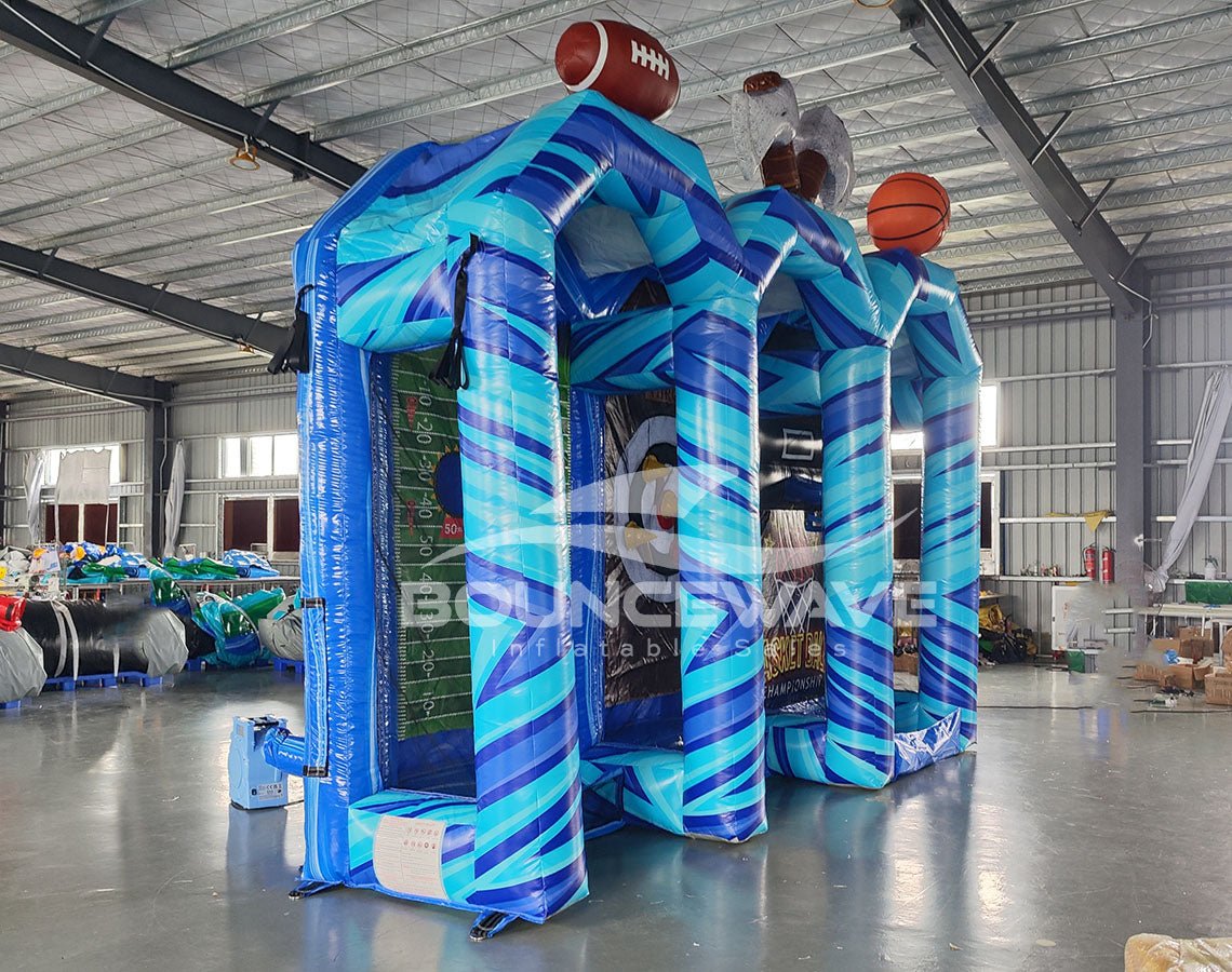 Powerline 3 - in - 1 Commercial Interactive Inflatable Sports Game - BounceWave Inflatable Sales
