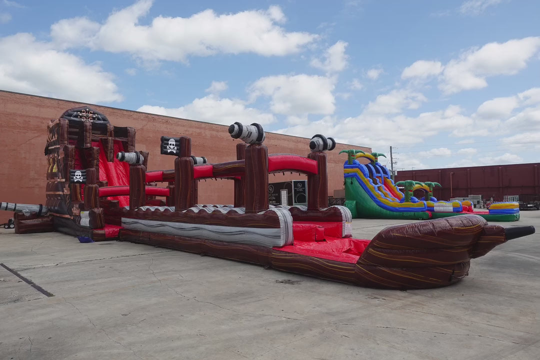 24ft Pirate Ship DL 2pc Commercial Water Slide with Inflatable Slip & Slide