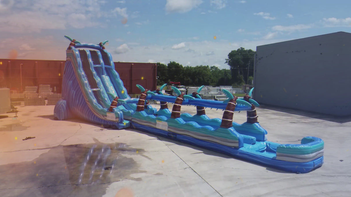 24ft Summer Breeze DL 2pc Commercial Water Slide with Inflatable Slip & Slide