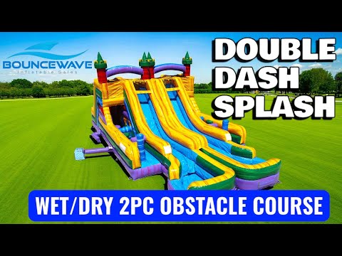 Euro Marble Double Dash Splash Inflatable Obstacle Course