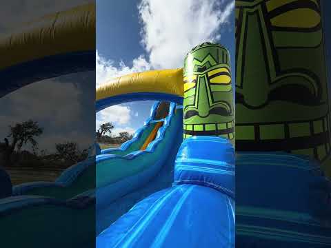 18ft Tiki Wave Commercial Single Lane Inflatable Water Slide