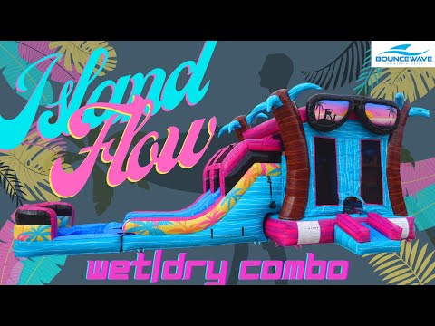 Island Flow Dual Lane Bounce House with Slide (Wet/Dry)