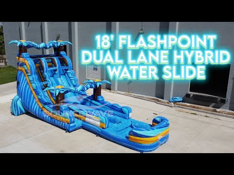 18ft Flashpoint Falls Hybrid Dual Lane Inflatable Water Slide