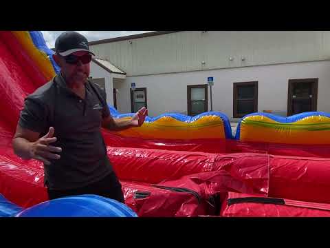 18ft Bahama Blast Hybrid Triple Lane Inflatable Water Slide