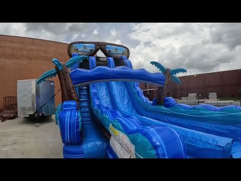 18ft South Beach Hybrid Dual Lane Inflatable Water Slide