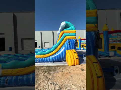 15ft Bimini Wave Dual Lane Center Climb Inflatable Water Slide