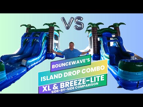 Island Drop Dual Lane Bounce House with Slide (Wet/Dry)