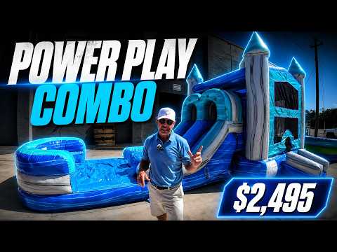 American Thunder PowerPlay Dual Lane Bounce House with Slide Combo