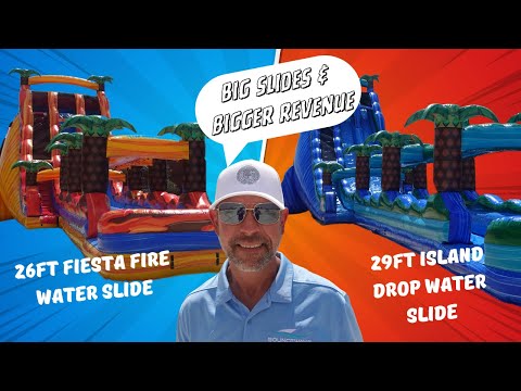 24ft Fiesta Fire DL 2pc Commercial Water Slide with Inflatable Slip & Slide