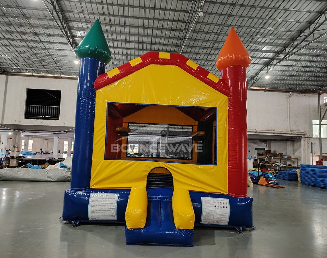Primary Color Castle Commercial Grade Bounce House - BounceWave Inflatable Sales