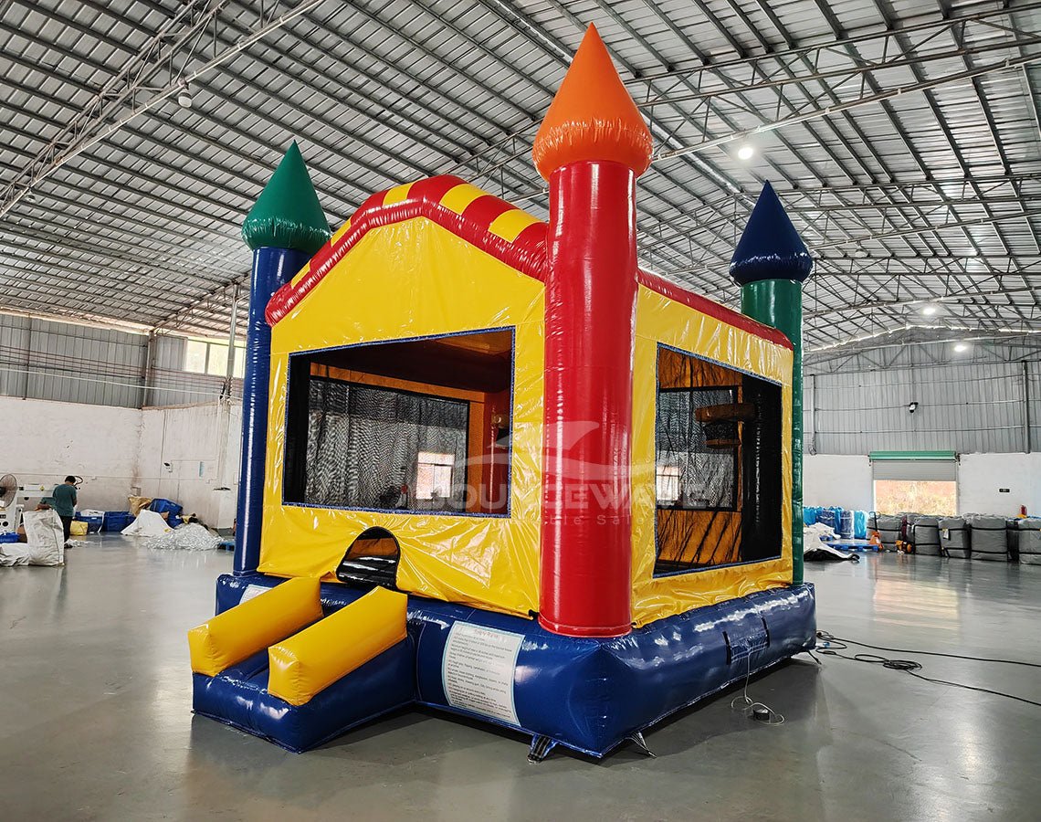 Primary Color Castle Commercial Grade Bounce House - BounceWave Inflatable Sales