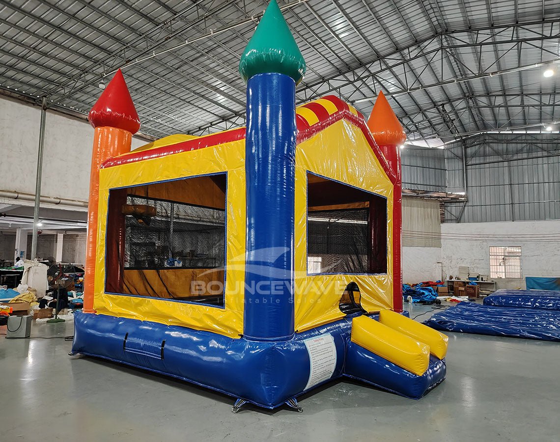 Primary Color Castle Commercial Grade Bounce House - BounceWave Inflatable Sales