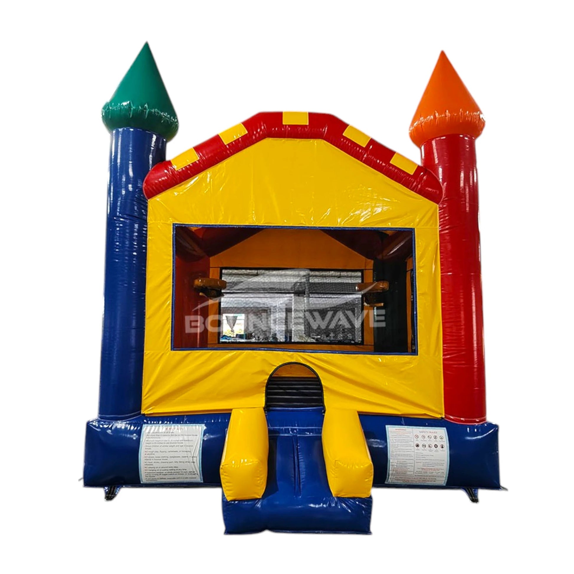 Primary Color Castle Commercial Grade Bounce House - BounceWave Inflatable Sales