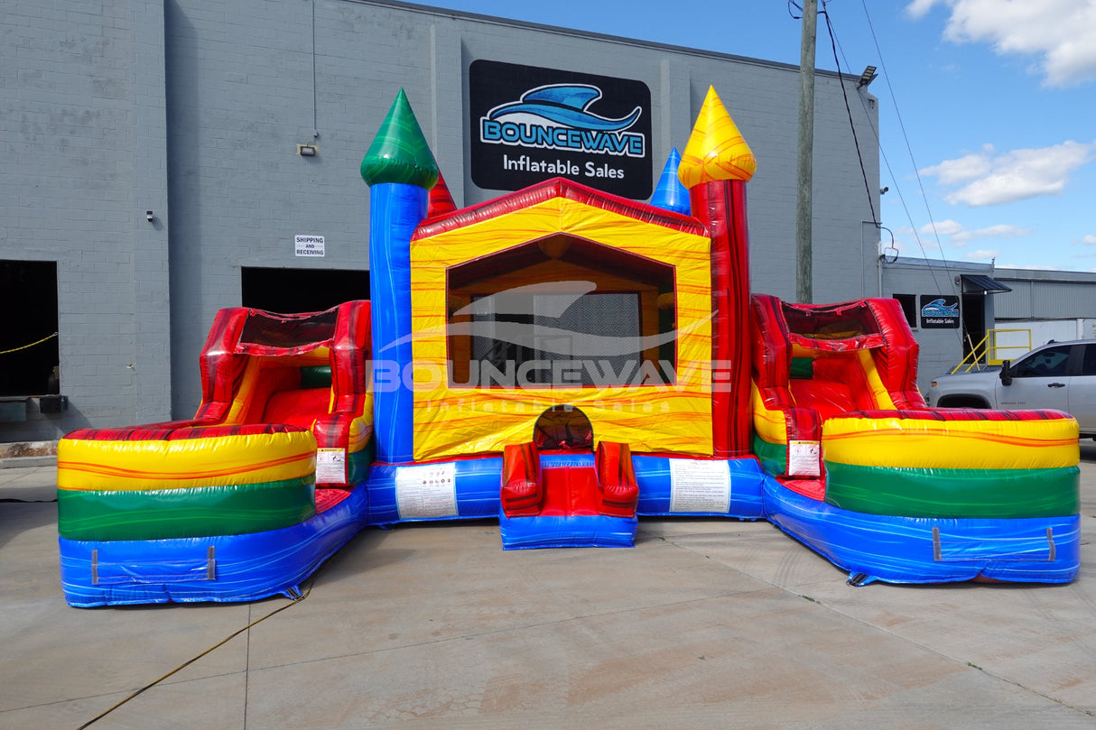 Primary Marble Econo Duo Bounce & Slide Combo (Wet/Dry) - BounceWave Inflatable Sales