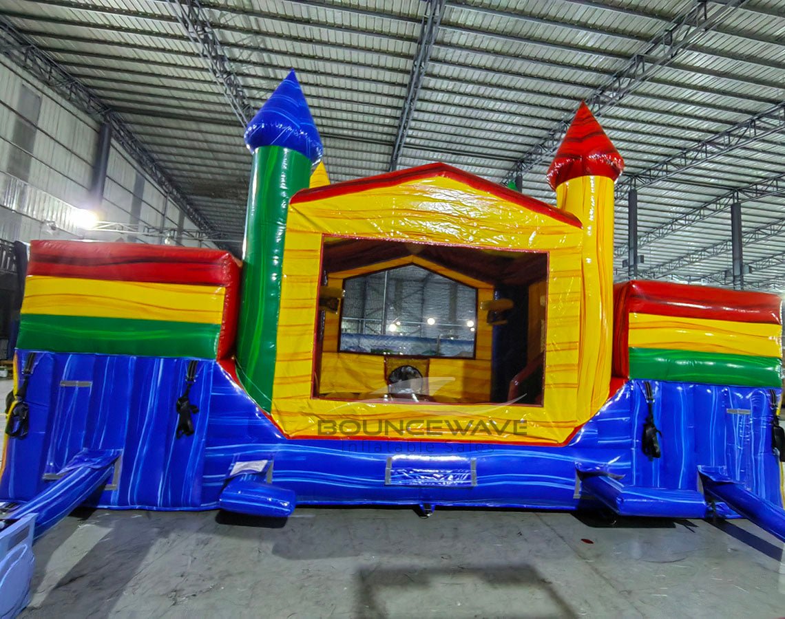 Primary Marble Econo Duo Bounce & Slide Combo (Wet/Dry) - BounceWave Inflatable Sales