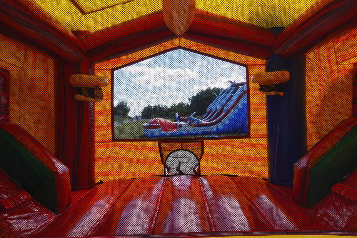 Primary Marble Econo Duo Bounce & Slide Combo (Wet/Dry) - BounceWave Inflatable Sales