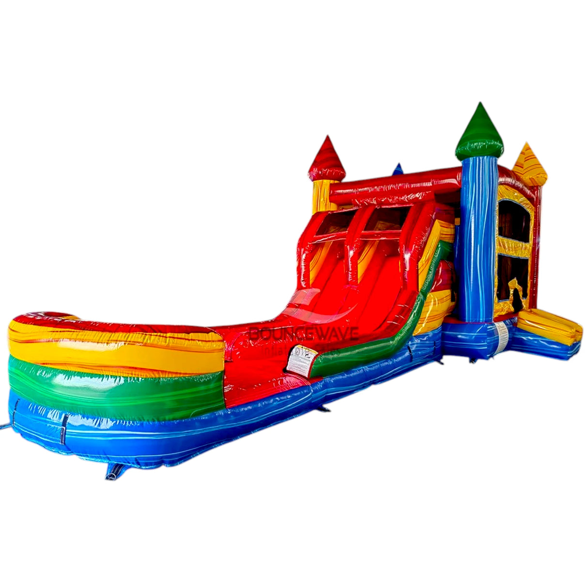 Primary Marble Splash & Save Bounce House with Dual Lane Slide (Wet/Dry)