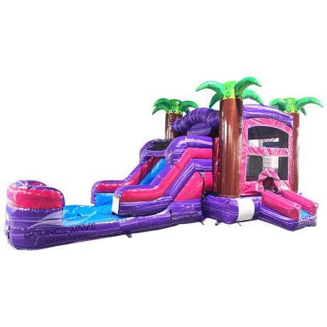 Purple Palace Palms Commercial Bounce House Combo with Slide (Wet/Dry) - BounceWave Inflatable Sales