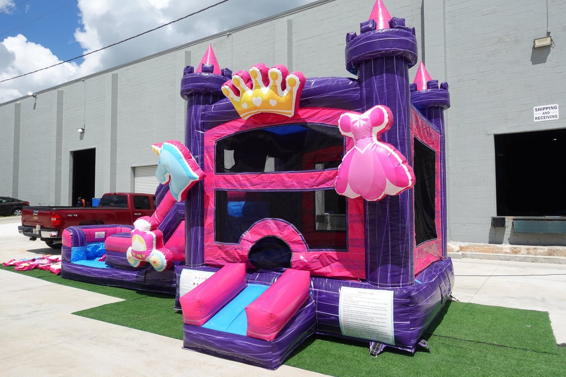 Purple Palace Swappable Commercial Inflatable Combo (Wet/Dry) - BounceWave Inflatable Sales