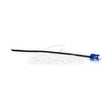 Heavy-Duty Replacement Blower Tube Strap for Inflatables featuring black nylon webbing with metal buckle and blue plastic attachment piece