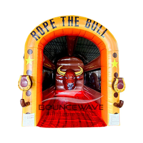 Rope the Bull Single Lane Inflatable Lasso Toss Game – Commercial Interactive Game - BounceWave Inflatable Sales