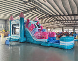 Sapphire Summit Dual Lane Bounce House with Slide Combo (Wet/Dry) - BounceWave Inflatable Sales