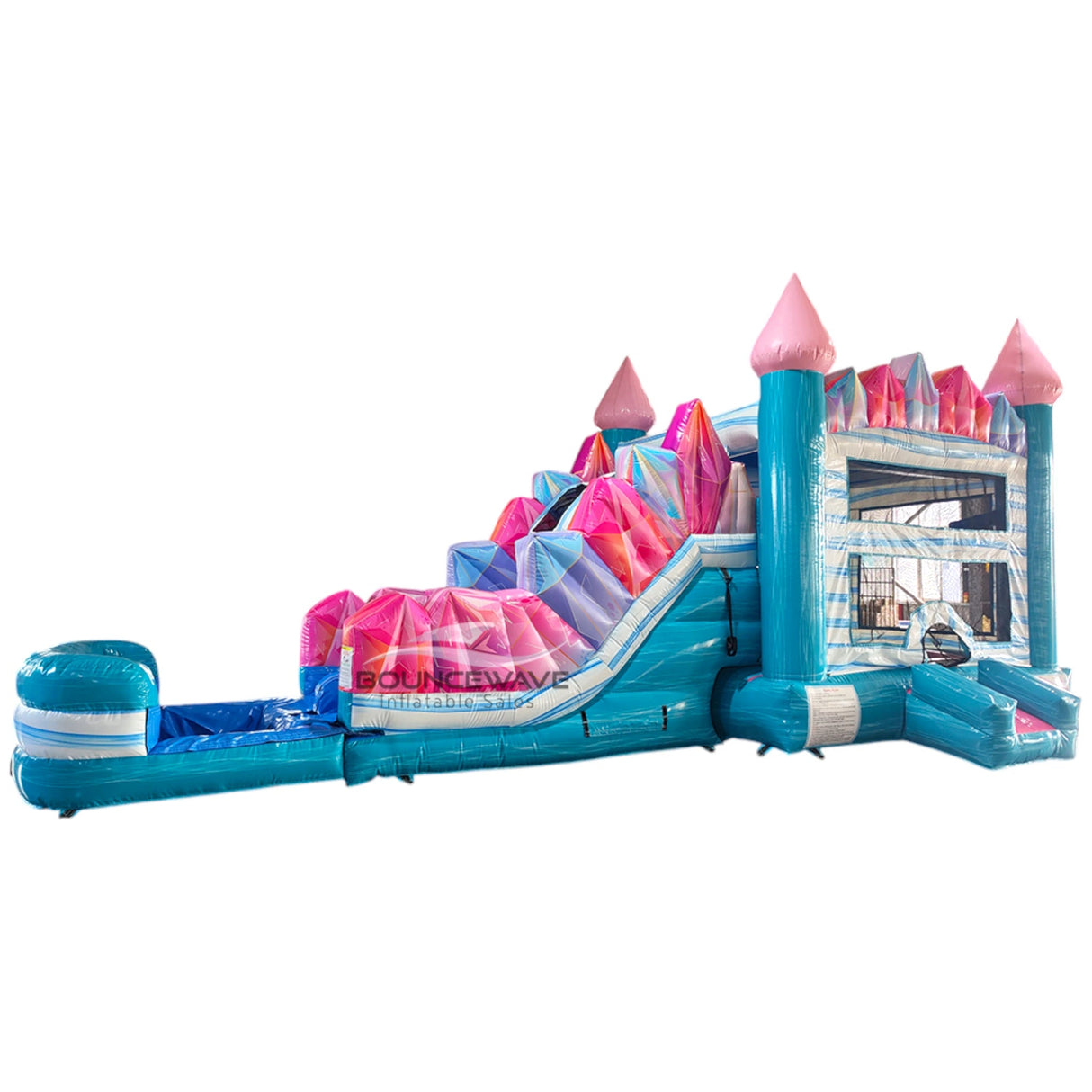Sapphire Summit Dual Lane Bounce House with Slide Combo (Wet/Dry) - BounceWave Inflatable Sales