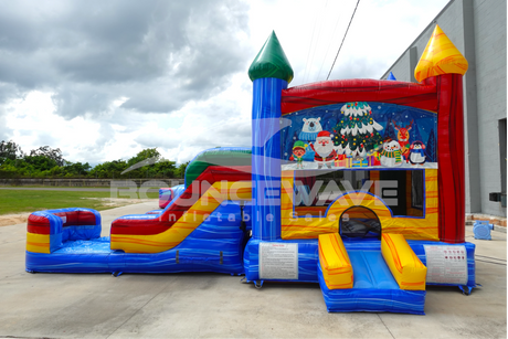 Seasonal Sampler Econo Panel Bounce House with Slide (Wet/Dry) - BounceWave Inflatable Sales