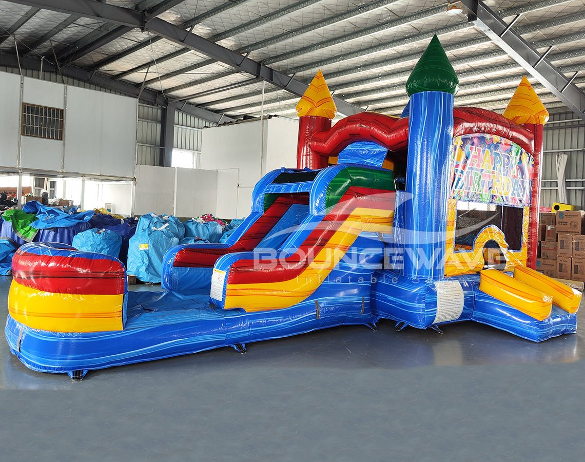 Seasonal Sampler Econo Panel Bounce House with Slide (Wet/Dry) - BounceWave Inflatable Sales
