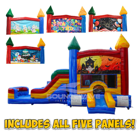 Seasonal Sampler Econo Panel Bounce House with Slide (Wet/Dry) - BounceWave Inflatable Sales