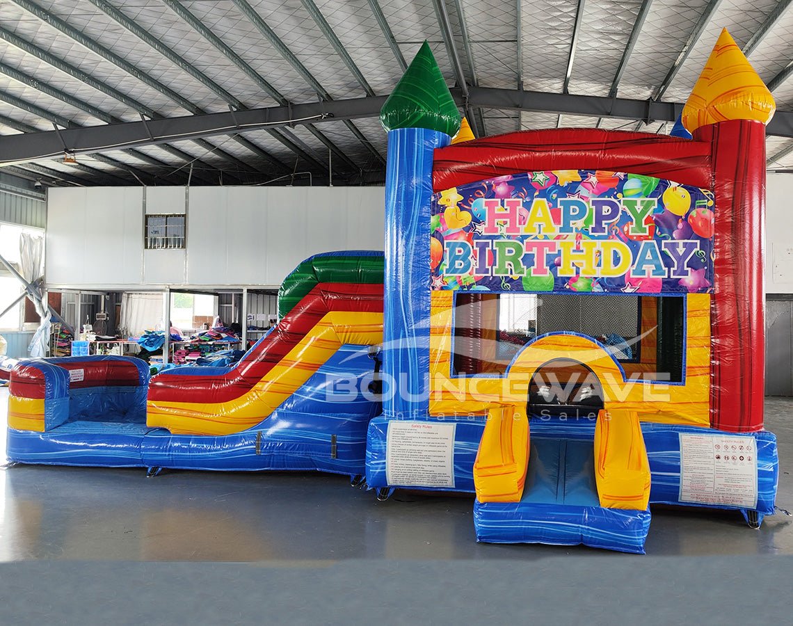 Seasonal Sampler Econo Panel Bounce House with Slide (Wet/Dry) - BounceWave Inflatable Sales