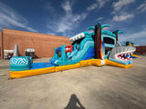 Shark Beach Dual Lane Commercial Inflatable Combo (Wet/Dry) - BounceWave Inflatable Sales