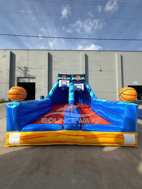 Sky Slam Dual Lane Commercial Inflatable Basketball Game - BounceWave Inflatable Sales