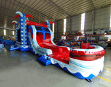 Star Spangled Splash Dual Lane Commercial Inflatable Combo (Wet/Dry) - BounceWave Inflatable Sales